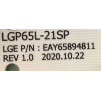 FUENTE DE PODER PARA TV LG NANOCELL / NUMERO DE PARTE EAY65894811 / LGP65L-21SP / 65894811 / EPCE25CB1A / 3PCR02869A / PANEL NC650DQB -AAKH1 / MODELO 65NANO90UPA / 65NANO90UPA.BUSYLKR / 65NAN090UPA